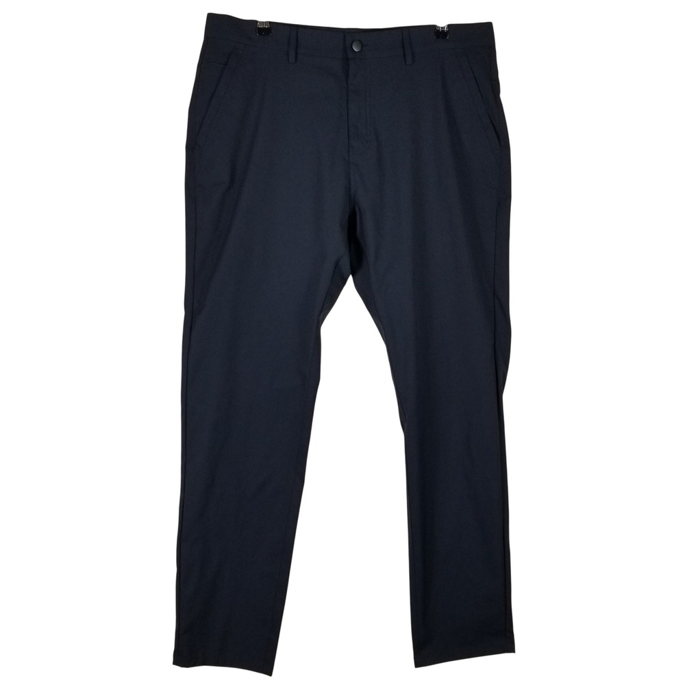 Marcus Pierce Mens Navy Blue Performance Golf Pants W36 L32 Flat Front Polyester